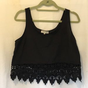 Black trimmed crop top